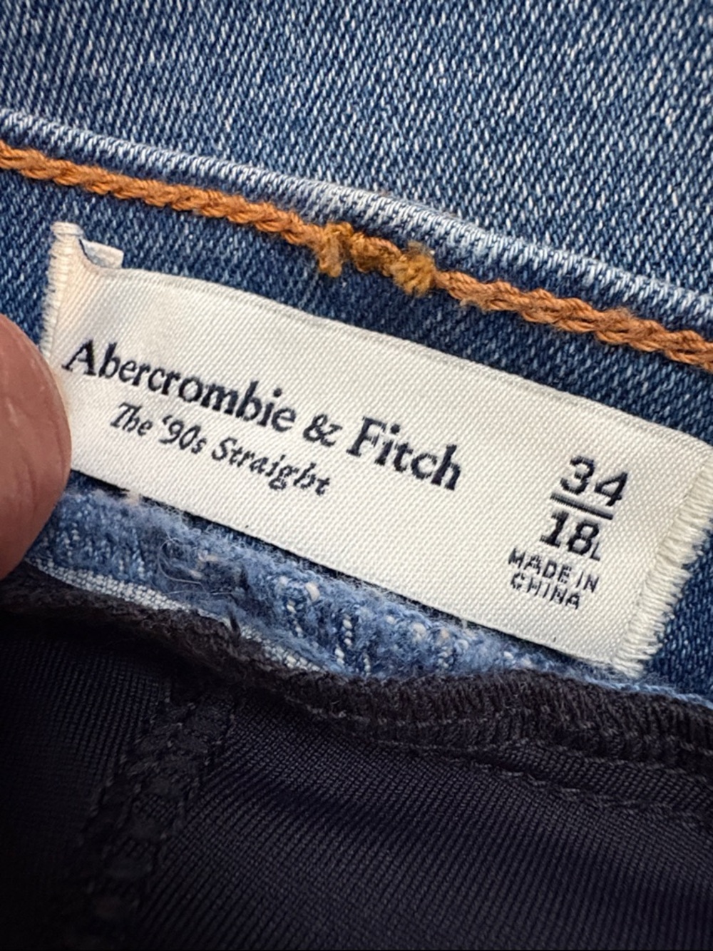 Abercrombie and Fitch The 90s Straight Maternity Jeans Blue Size 34/18 Long - Picture 2 of 14